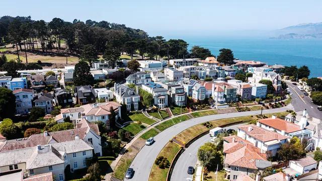 aerial of homes in San Francisco